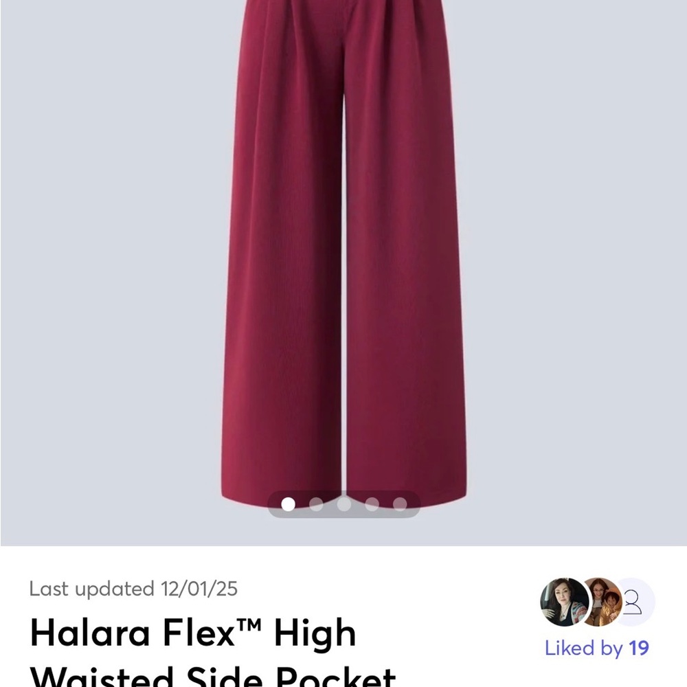 HALARA Wide Leg High Waist Pants in Deep Berry